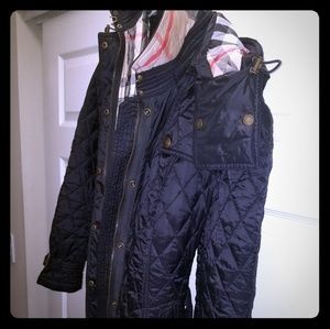 Womens Burberry Brit hooded quilted jacket